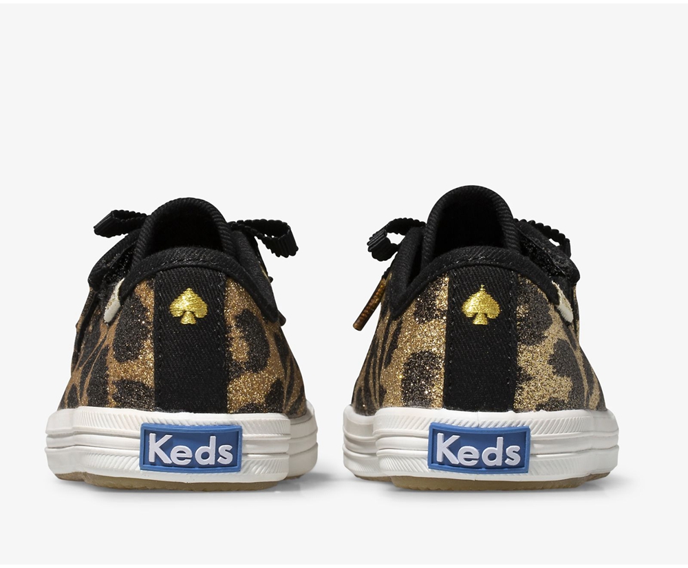 Πανινα Παπουτσια Παιδικα - Keds Kate Spade New York Kickstart Jr. Glitter Leopard - Λεοπαρ - YIAOX74